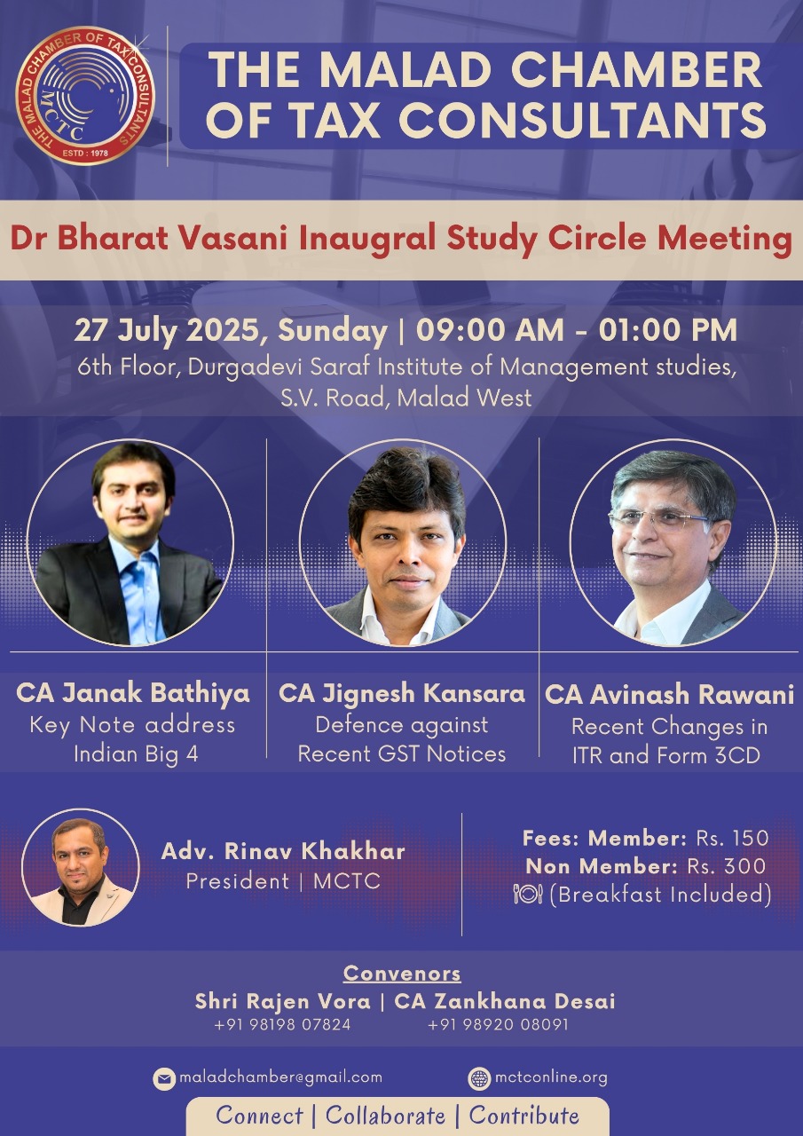 Dr. Bharat Vasani Inaugural Study Circle Event